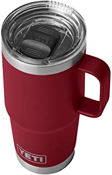 YETI Rambler 20 oz Travel Mug, Stainless Steel, Vacuum Insulated with Stronghold Lid, Harvest Red