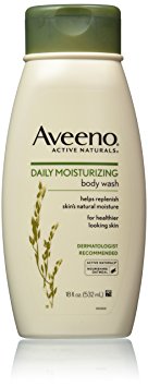 Aveeno Active Naturals Daily Moisturizing Body Wash with Natural Oatmeal, 18 Ounce (Pack of 3)