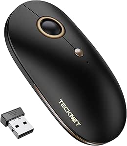 TECKNET Computer Mouse, Silent Mouse Wireless, 2.4Ghz USB-A Wireless Mouse, 4800 DPI Ambidextrous Quiet Click Mouse for Travel, Slim Portable Wireless Mouse Compatible with PC Laptop MacBook