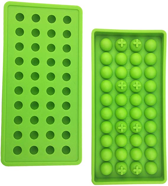 Mydio 40 Tray Mini Ice Ball Molds DIY Molds Tool for Candy pudding jelly milk juice Chocolate mold or Cocktails & whiskey particles,green