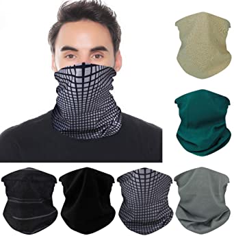 FAYBOX 6pcs Magic Wide Wicking Headbands Outdoor Headwear Bandana Sports Scarf Tube UV Face Mask for Workout Yoga Running Hiking Riding Motorcycling