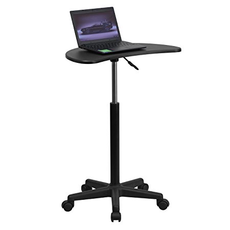 MFO Height Adjustable Mobile Laptop Computer Desk with Black Top
