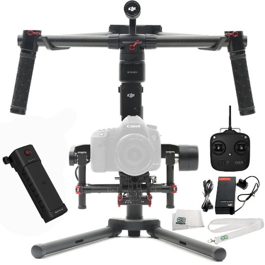 DJI Ronin-M 3-Axis Brushless Gimbal Stabilizer Includes Manufacturer Accessories   SSE Transmitter Lanyard   Microfiber Cleaning Cloth