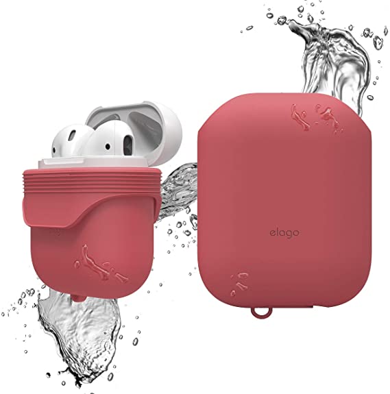 elago Waterproof Case Designed for Apple AirPods Case and Apple AirPods 2 Case [US Patent Registered] (Italian Rose)