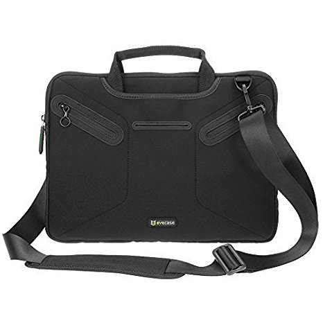 Evecase 12.5 ~ 13.3 Inch Laptop Shoulder Bag Messenger Bag Sleeve Carrying Case for Apple MacBook, Microsoft Surface book 13.5, Notebooks, Ultrabook, Chromebook - Black