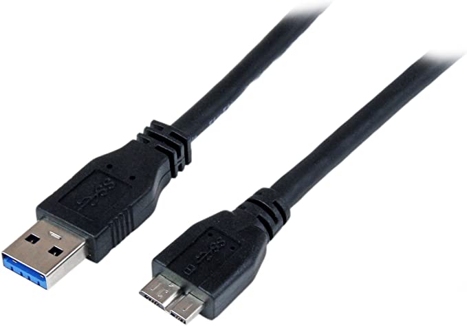 StarTech.com 1m 3 ft Certified SuperSpeed USB 3.0 A to Micro B Cable Cord - USB 3 Micro B Cable - 1x USB A (M), 1x USB Micro B (M) - Black (USB3CAUB1M)