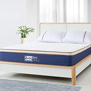 BedStory 10 Inch Natural Latex Hybrid Mattress Full, Soft Foam and Supportive Individually Encased Pocket Coils Mattress, Luxury Medium Firm Euro Top Mattress, 10-Year Warranty