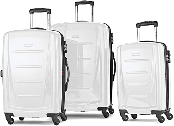 Samsonite Winfield 2 Hardside Expandable Luggage with Spinner Wheels, Brushed White, 3-Piece Set (20/24/28)