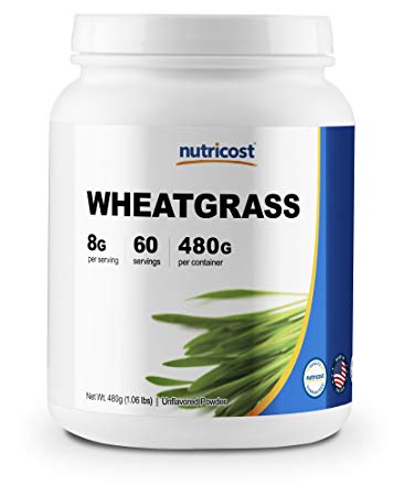 Nutricost Wheatgrass Powder 60 Servings (1 LB) - Non GMO, High Quality Superfood