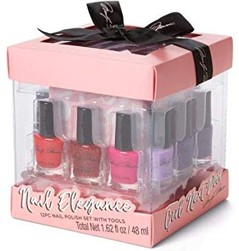 Marilyn Monroe Girl Next Door 12-Piece Nail Elegance Nail Polish Set (Each Bottle: 0.13 fl oz) with 6 Manicure Tools in a Gift Box by Tri-Coastal Design