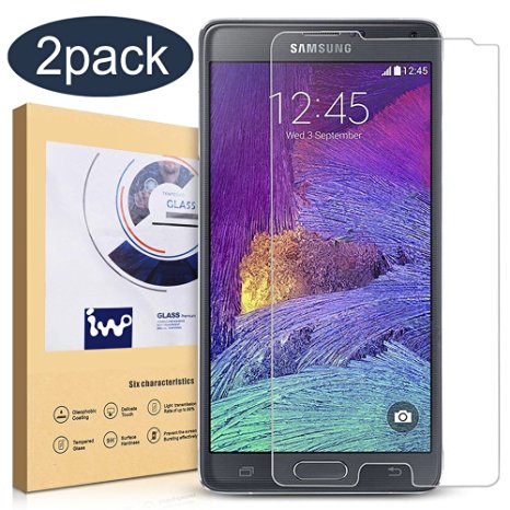 [2 Pack] Note 4 Screen Protector Glass, IVVO Premium Tempered Glass Screen Protector with 9H Hardness , Ultra Clear , Anti-Scratch for Samsung Galaxy Note 4