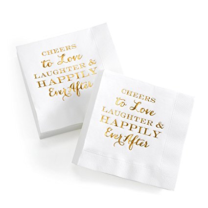 Hortense B. Hewitt 41057 Love, Laughter 50Count Love, Laughter & Happily Ever After Beverage Napkin