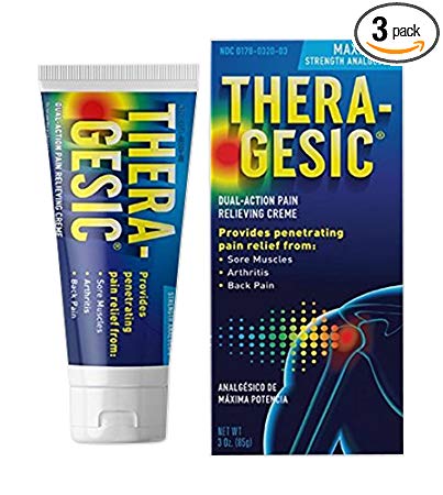 Thera-Gesic Pain Relief Crème, Maximum Strength, 3-Ounce Tube (Pack of 3)