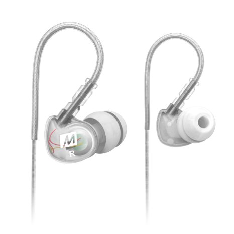 MEE audio Sport-Fi M6 Noise Isolating In-Ear Headphones with Memory Wire (Clear)