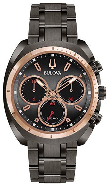 Bulova Men's 'Curv Collection' Quartz Stainless Steel Casual Watch, Color:Grey (Model: 98A158)