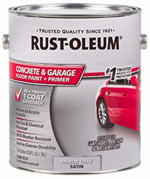 RUST-OLEUM 225359 Epoxy Shield Gallon Gray Base Single Part 1-Gallon Armor Concrete Floor Paint