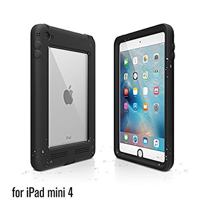 Catalyst Premium Quality Waterproof Shockproof Case for Apple iPad Mini 4 (Stealth Black) with High Touch Sensitivity ID and Multi Position Stand