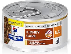 Hill's Science Diet k/d Kidney Care Chicken & Vegetable Stew Wet Cat Food, 2.9 oz, Pack of 12