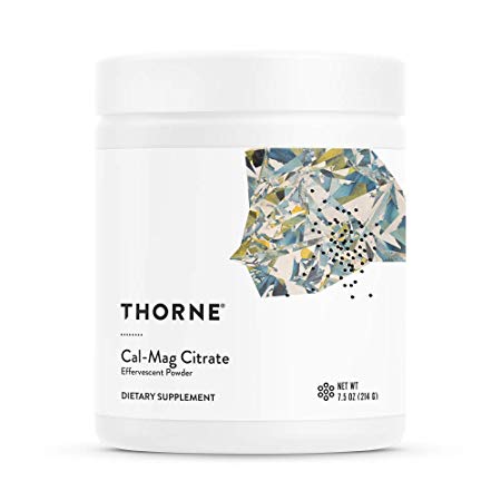 Thorne Research - Cal-Mag Citrate Effervescent Powder - Calcium   Magnesium Supplement w/Vitamin C for Stress Relief - 7.5 oz