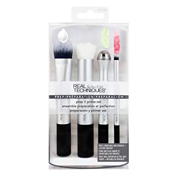 Real Techniques-Prep and Prime Set-Makeup Brush Set-For Pre-Makeup Routine: Moisturizers, Serums, Primers, Masks, Eye Cream, Exfoliation