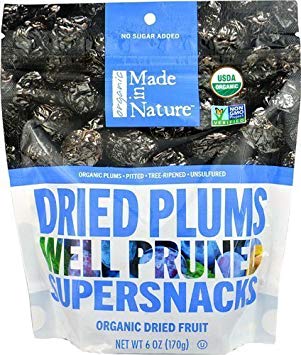 Made In Nature Organic Pitted Dried & Unsulfured Plums 6 oz (pack of 3)