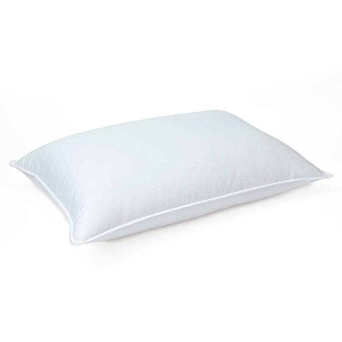 DOWNLITE Manufacturer Special - Luxury Soft Hypoallergenic Grey Goose Down Pillow - 400 TC Pima Cotton Shell - Made in The USA - Great Deal