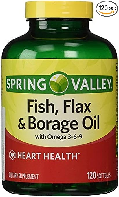 Spring Valley Fish, Flax & Borage Oil Softgels, 120 Count 120 Softgels