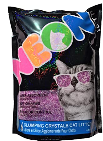 NEON Clumping Silica Gel Crystal Cat Litter, Purple