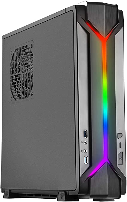 SilverStone Technology Slim Computer Case for Mini-Itx Motherboards with Integrated Addressable RGB Lighting (SST-RVZ03B-ARGB-USA)