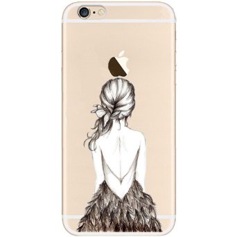 iPhone 5 Case, LUOLNH Funny fashion creative design Henna Feather Girl TPU Silicone Skin Case Cover Phone Case Case Bumper for Apple iPhone 5/5S