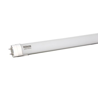 Kihung T8 LED Light Tube 4ft 22W (75W equivalent) 2300Lm Ultrahigh Brightness 6500K Cool White, Frosted PC AL, 1-pack