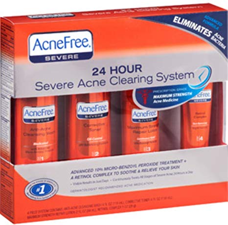 AcneFree 24 Hour Severe Acne Clearing System 1 kit (Pack of 2)