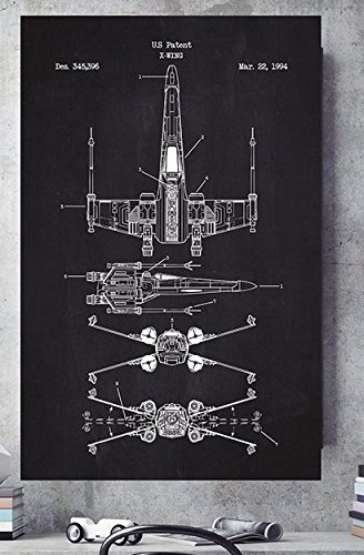 Inked and Screened Star Wars Assorted Design Patent Art Poster Silk Screen Prints, Chalkboard