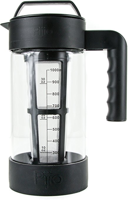 Insane Deal! End Today! Pijio Cold Brew Coffee Maker Features 1.3 Liter Airtight Sealed Borosilicate Glass Pitcher with Micro Filter and Silicone Bumper - Top Rated - Best Cold Brew Coffee Maker