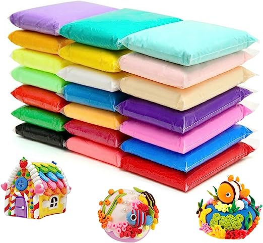 24 Colors Air Dry Clay Magical Kids Clay Ultra Light Modeling Clay Artist Studio Plasticine Toy Safe and Non-Toxic Modeling Clay