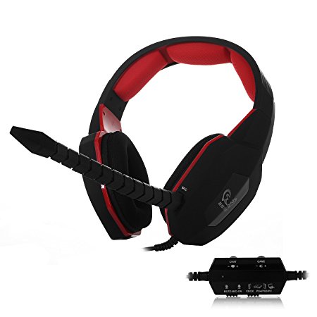 B-Qtech PC Headset Stereo Wired Gaming Headphones with Mic Revolution Volume Control Noise Canceling for XBOX 360/PS3/PS4