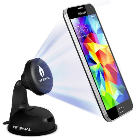 Infernal Innovations Magnetic Phone Mount with 75mm Adhesive Disk for Samsung Galaxy S5S4S3 Note 43 iPhone 6 and Plus5S5C4S Nexus 65 HTC One and Many More