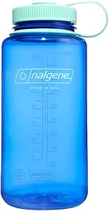 Nalgene Water Bottle - Lightweight Sustain Tritan BPA-Free Shatterproof Bottle for Backpacking, Hiking, Gym, 32 OZ, Wide Mouth, Cornflower Blue