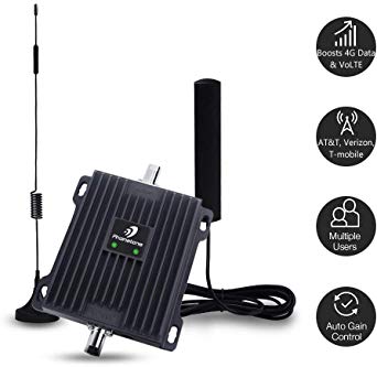 Cell Phone Signal Booster for Car, RV and Truck - Enhance 4G LTE Voice and Data Signal for Verizon, AT&T and T-Mobile - Dual 700MHz Band 12/13/17 Cellular Repeater Antenna Kit for Vehicle