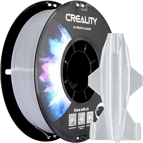 Creality PETG Filament 1.75, 3D Printer Filament, Excellent Toughness High Precision, Odorless Non-Toxic Moistureproof, 1kg(2.2lbs) Glossy 3D Printing Filament for 3D Printer (Gray)