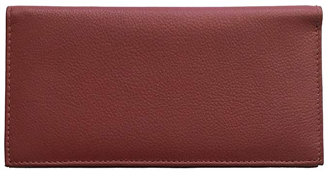 Burgundy Basic Leather Checkbook Cover