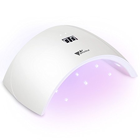 Amzdeal LED Gel Lamp UV Nail Dryer with Sensor For Fingernail & Toenail All Gel Polishes (White)