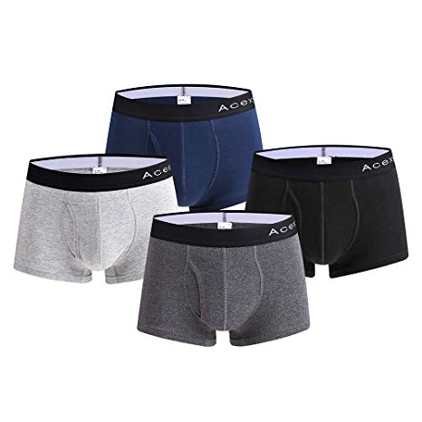 Acexy Men’s Trunks Underwear Pack of 4 Shorts Gents Ultra Soft