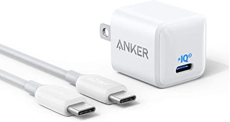 USB C Charger, Anker 18W PIQ 3.0 Fast Charger Adapter with 3ft USB-C to USB-C Cable, PowerPort III Nano, for Google Pixel 4/3/ XL, Galaxy S10 S9, Note 10 9, iPad Pro, Nintendo Switch and More