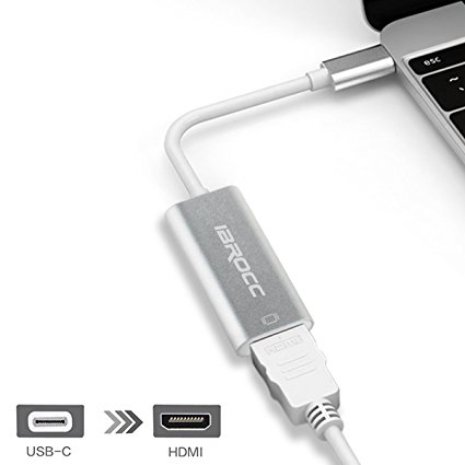 IBROCC USB C to HDMI Adapter [Thunderbolt 3 Compatible] for MacBook Pro, Samsung S8/S8 Plus, iMac, Surface Book 2, Dell XPS 13/15, Pixelbook and More