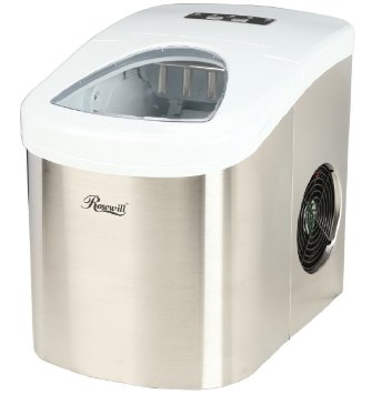 Rosewill Stainless Steel Portable Ice Maker 26.5 lb Per Day,  RHIM-15001, White Top