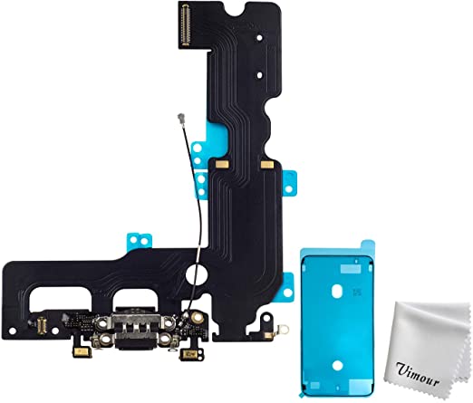 Vimour OEM Original Charging Port USB Dock Flex Cable with Microphone and Signal Antenna Replacement for iPhone 7 Plus 5.5 Inches (Black)