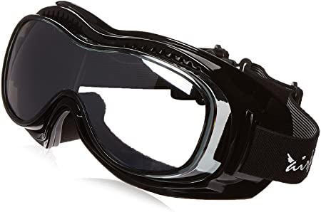 Pacific Coast Airfoil Padded 'Fit Over Glasses' Riding Goggles (Black Frame/Silver Smoke Lens)