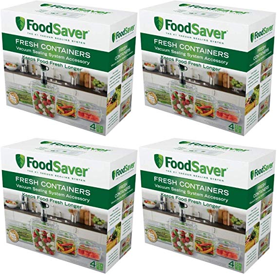 FoodSaver B01AJJ1WNA FA4SC35810-000 Fresh Vacuum Seal Food and Storage Containers, 4-Piece Set, Clear, Multi Pack of 4