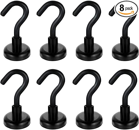FINDMAG 22LBS Magnetic Hooks for Cruise, Grill, Towel, Indoor Hanging, Home, Kitchen, Workplace, Mikede Office and Garage - 8 Pack
